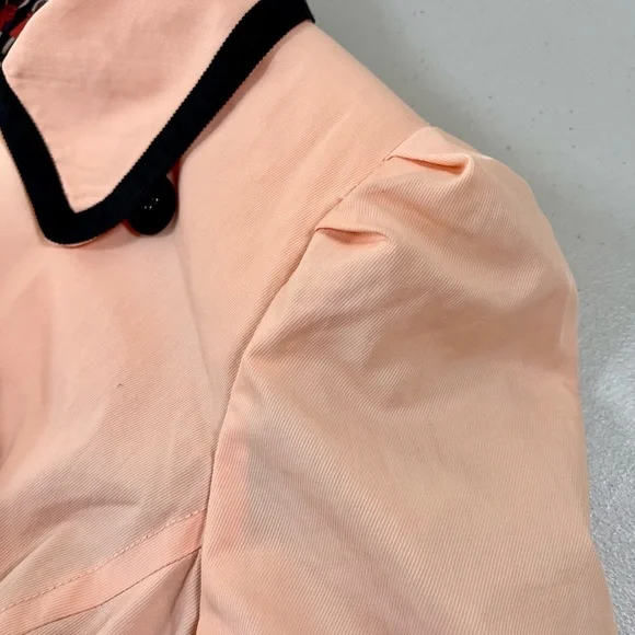 XXI twist Elegant Women's Double feasted Peach/black Trench Coat, M , NWT - Picture 14 of 17